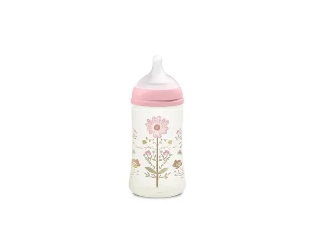 Biberon 270 ml tetina fiziologica SX Pro cu debit mediu roz gold premium