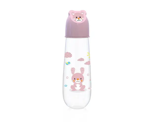 Biberon Animals 250 ml capac decorat 0 luni+ Blush Pink