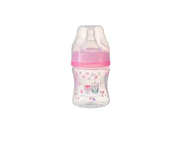 Biberon anti-colici cu tetina din silicon 120 ml 0 luni+ bufnita