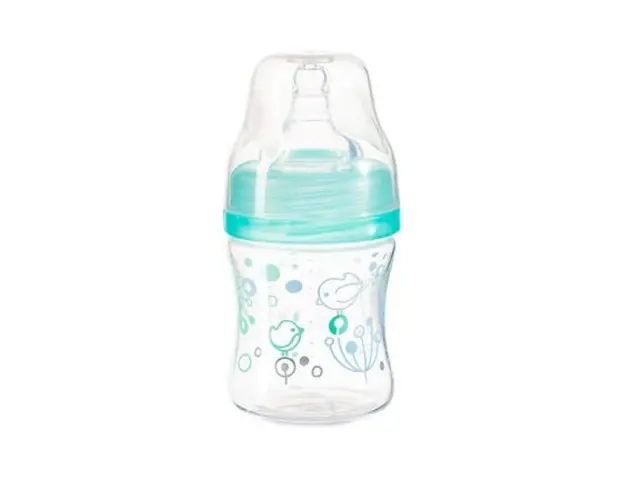Biberon anti-colici cu tetina din silicon 120 ml 0 luni+ pasari