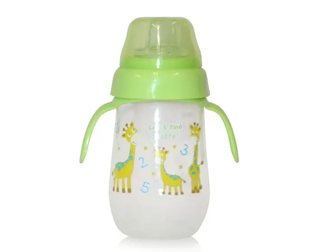 Biberon anticurgere cu toarte si gat larg 260 ml