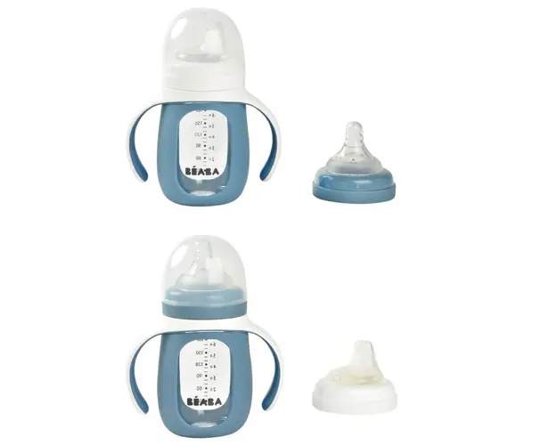 Biberon de invatare 2 in 1 Beaba 210 ml Windy Blue