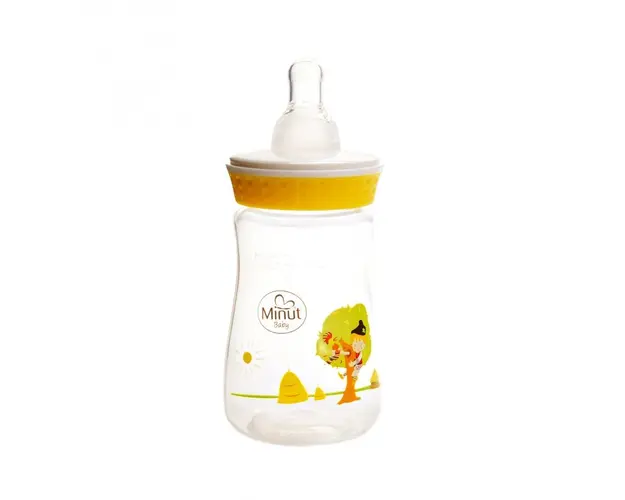 Biberon Pupaza din tei 125 ml Minut Baby 0+