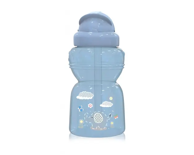 Cana sport Animals cu pai moale si flexibil, 6 luni+ 325 ml Moonlight Blue