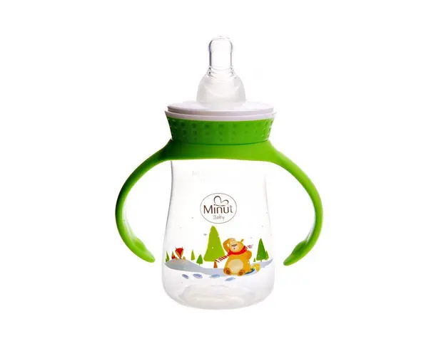 Biberon Ursul pacalit de vulpe cu manere 125 ml Minut Baby 0+
