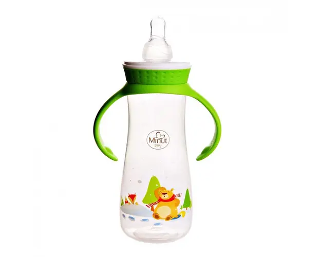 Biberon Ursul pacalit de vulpe cu manere 250 ml Minut Baby 3+