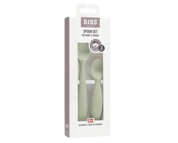 Set 2 lingurite Bibs sage