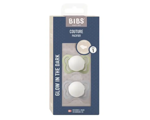 Set 2 suzete Bibs fosforencente Couture Glow Silicon tetina anatomica 0 luni + SageCloud