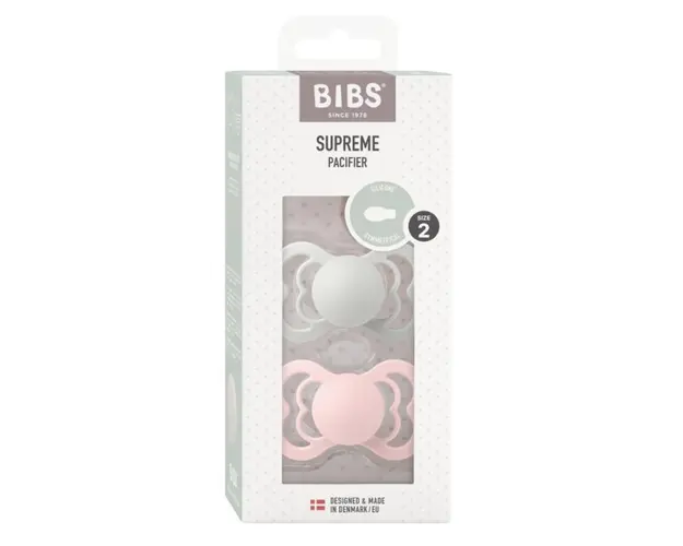 Set 2 suzete Bibs Supreme Silicon tetina simetrica 6 luni + HazeBlossom