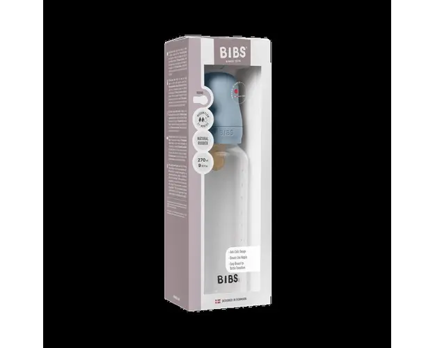Set complet biberon anticolici Bibs 270 ml latex Baby Blue