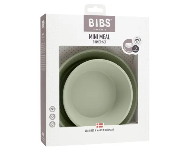 Farfurie si bol pentru diversificare si hranire Bibs sage