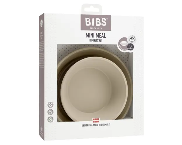Farfurie si bol pentru diversificare si hranire Bibs vanilla
