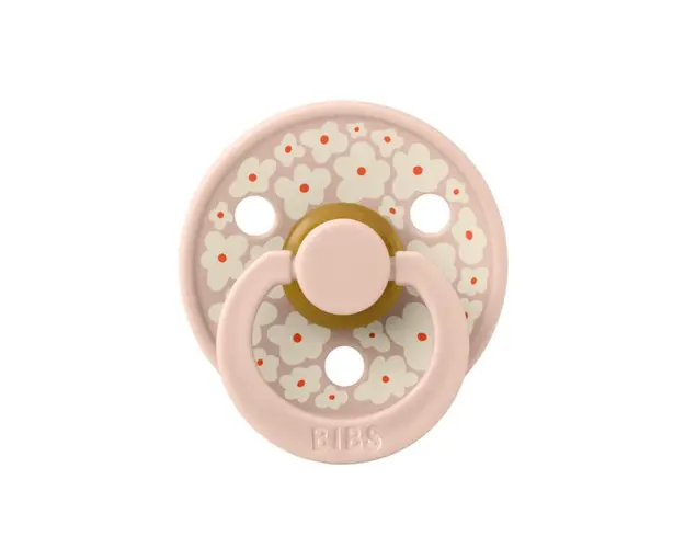 Suzeta Bibs Studio Colour Flower Latex tetina rotunda 0 luni + Blush