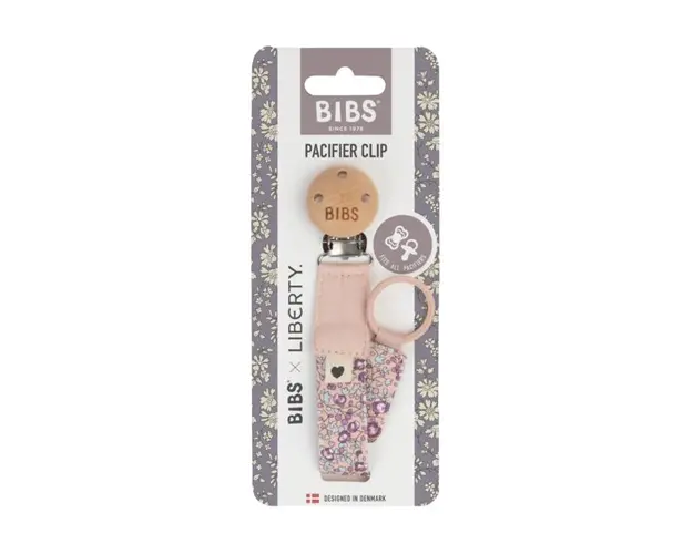 Lantisor clip Bibs x Liberty pentru suzeta Eloise Blush