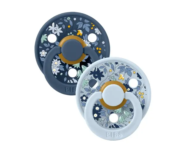 Set 2 suzete Colour Chamomile Lawn Latex tetina rotunda 0 luni+ Baby BlueSteel Blue