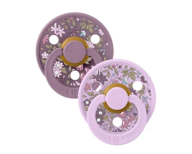 Set 2 suzete Colour Chamomile Lawn Latex tetina rotunda 0 luni+ MauveViolet Sky