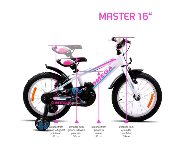 Bicicleta copii Omega Master 16 inch alb