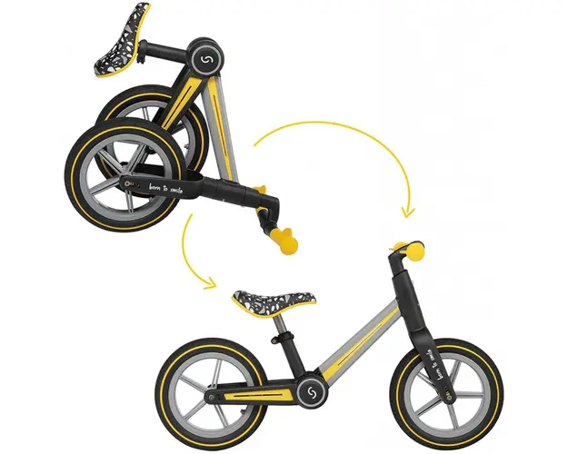 Bicicleta fara pedale pliabila Ronny Yellow Skiddou