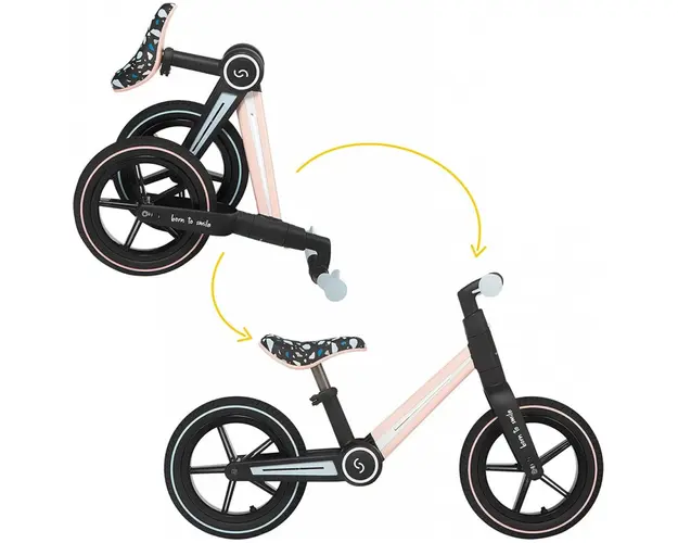 Bicicleta fara pedale pliabila Ronny Keep Pink Skiddou