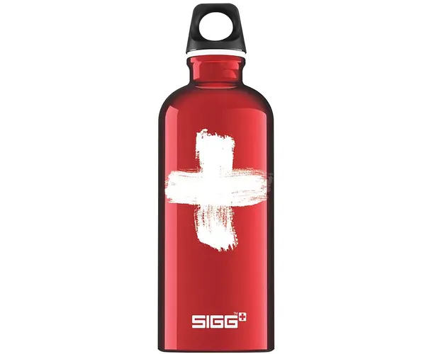 Bidon din aluminiu Swiss Red 0.6L