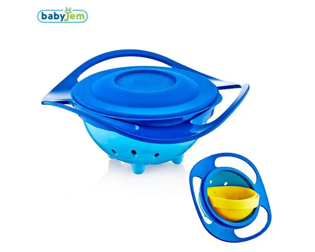 Bol multifunctional cu capac si rotire 360 grade Amazing Bowl Blue