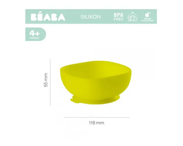 Bol silicon cu ventuza verde