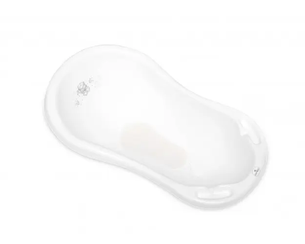 Cada baie 84 cm cu dop de scurgere si baza antialunecare Bear White