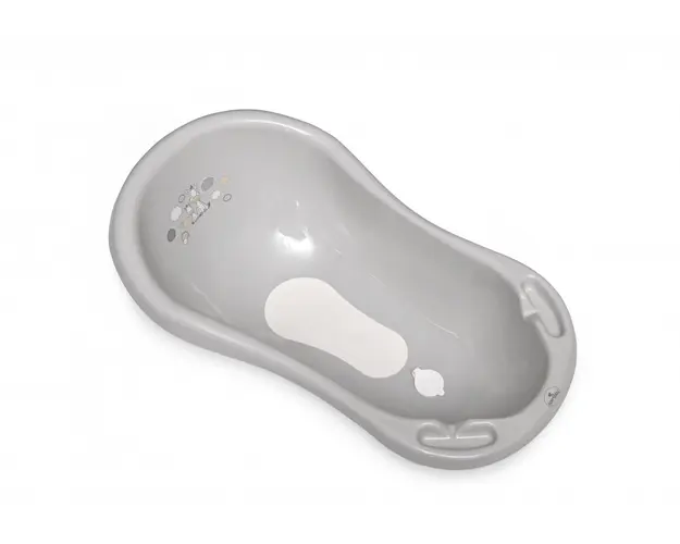 Cada baie 84 cm cu dop de scurgere si baza antialunecare Zebra Grey