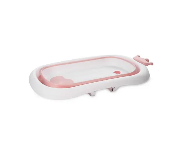 Cadita pliabila pentru bebelusi 83 cm cu dop de scurgere Royal Pink