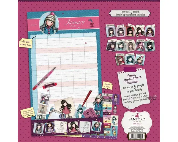 Calendar de familie 2019 Sugar And Spice Gorjuss