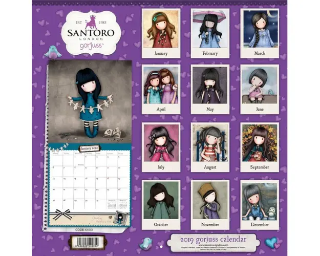 Calendar perete 2019 Friends Walk Together Gorjuss