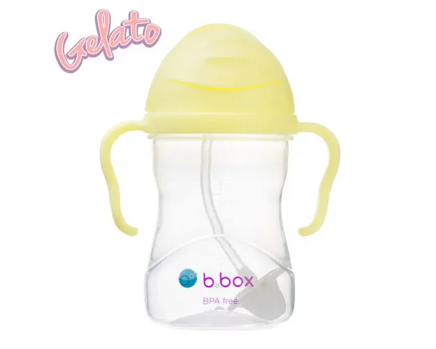 Cana cu pai b.box 240 ml +6 luni galben banana split