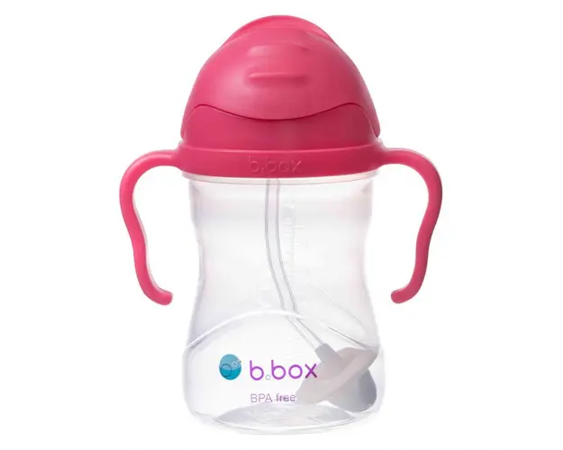 Cana cu pai b.box 240 ml +6 luni roz zmeura