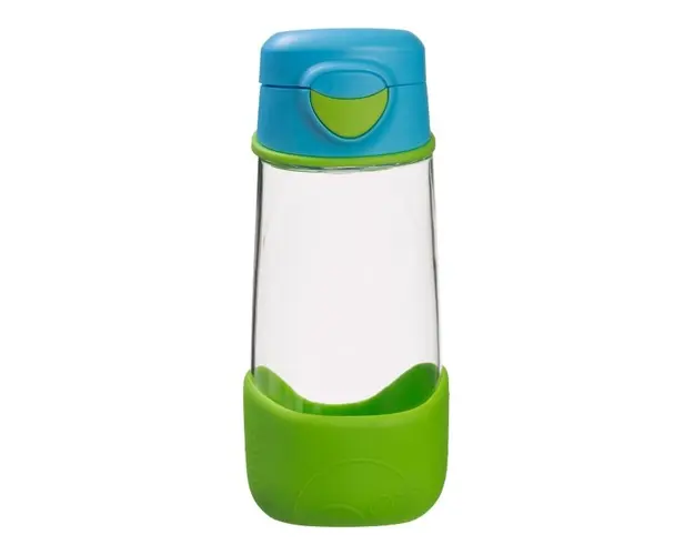 Cana din Tritan B.Box cu cioc de silicon 450 ml albastru cu verde