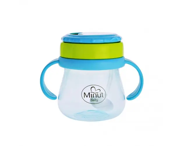 Cana anticurgere Minut Baby cu pai mobil 250 ml blue