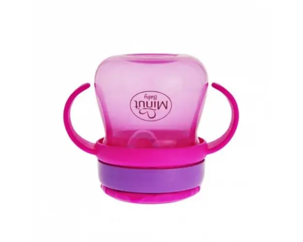 Cana anticurgere Minut Baby cu pai mobil 250 ml roz