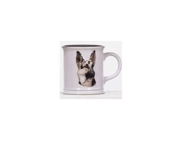 Cana cu catel rasa german Shepherd in relief