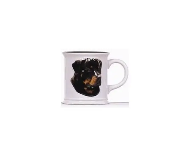Cana cu catel rasa Rottweiler in relief