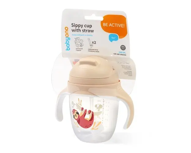 Cana cu pai Baby Ono pentru copii 240 ml crem