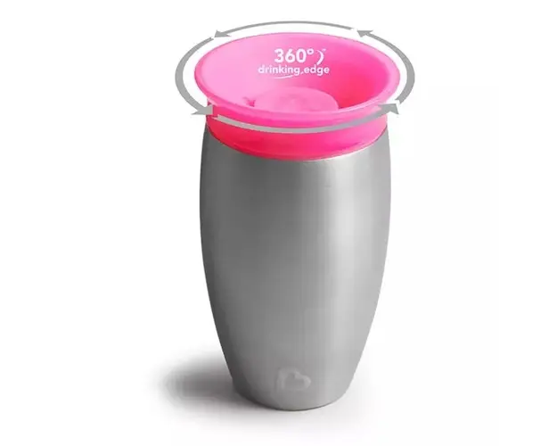 Cana Miracle 360 Munchkin Stainless Steel 296ml 12L+ pink