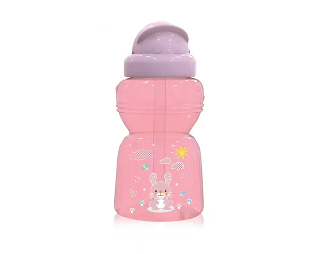 Cana sport Animals cu pai moale si flexibil 6 luni+ 325 ml Blush Pink