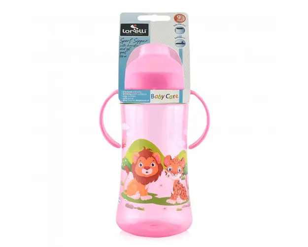 Cana sport cu manere 9 luni+ 330 ml Pink
