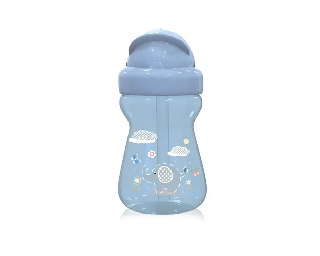 Cana sport mini Animals cu pai moale si flexibil 6 luni+ 200 ml Moonlight Blue