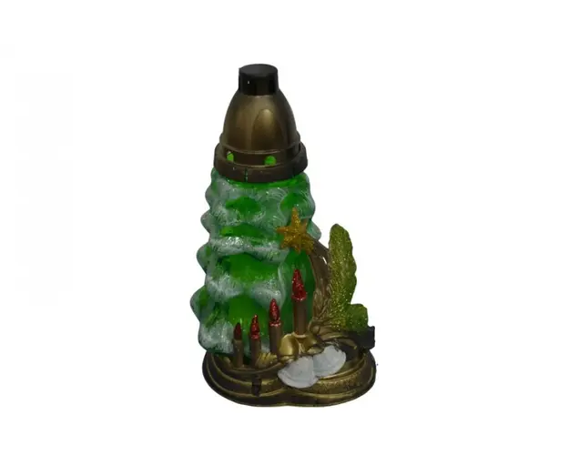 Candela din sticla cu decoratiune pentru Craciun 29 cm