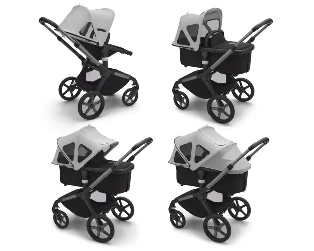 Capotina cu extensie plasa insecte Bugaboo Fox 5 Fox Cub Lynx misty grey