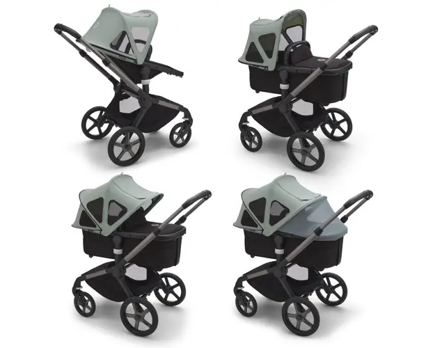 Capotina cu extensie plasa insecte Bugaboo Fox 5 Fox Cub Lynx pine green