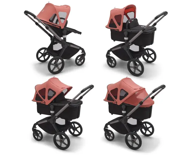 Capotina cu extensie plasa insecte Bugaboo Fox 5 Fox Cub Lynx sunrise red