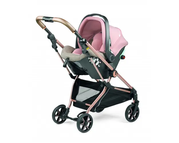 Carucior 3 in 1 Peg Perego Vivace SLK 0 - 22 kg Mon Amour bej roz i-Size