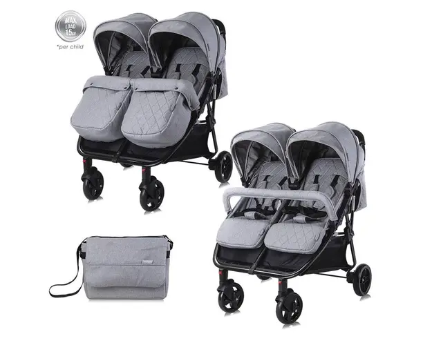 Carucior pentru gemeni Duo Cool Grey