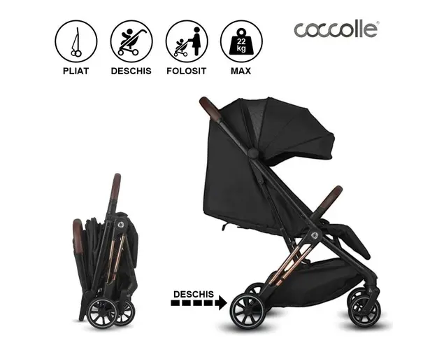 Carucior sport Coccolle Beyla cu pliere automata Gold LE